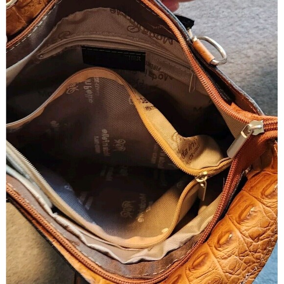 M&R Genuine Leather Moda in Pelle  Ostrich Pattern Tote Shoulder Bag and Wallet - Picture 6 of 11